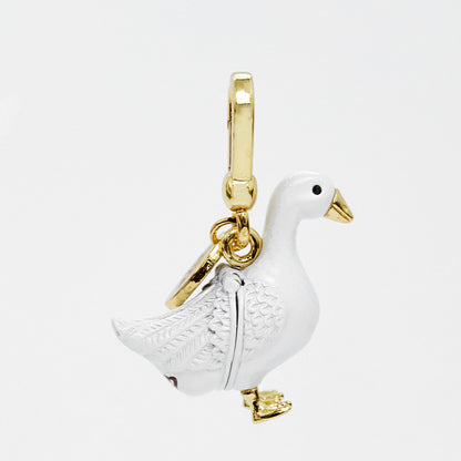 Accessory temperament enamel glaze color glaze print gray swan can be opened gold egg pendant pendant pendant